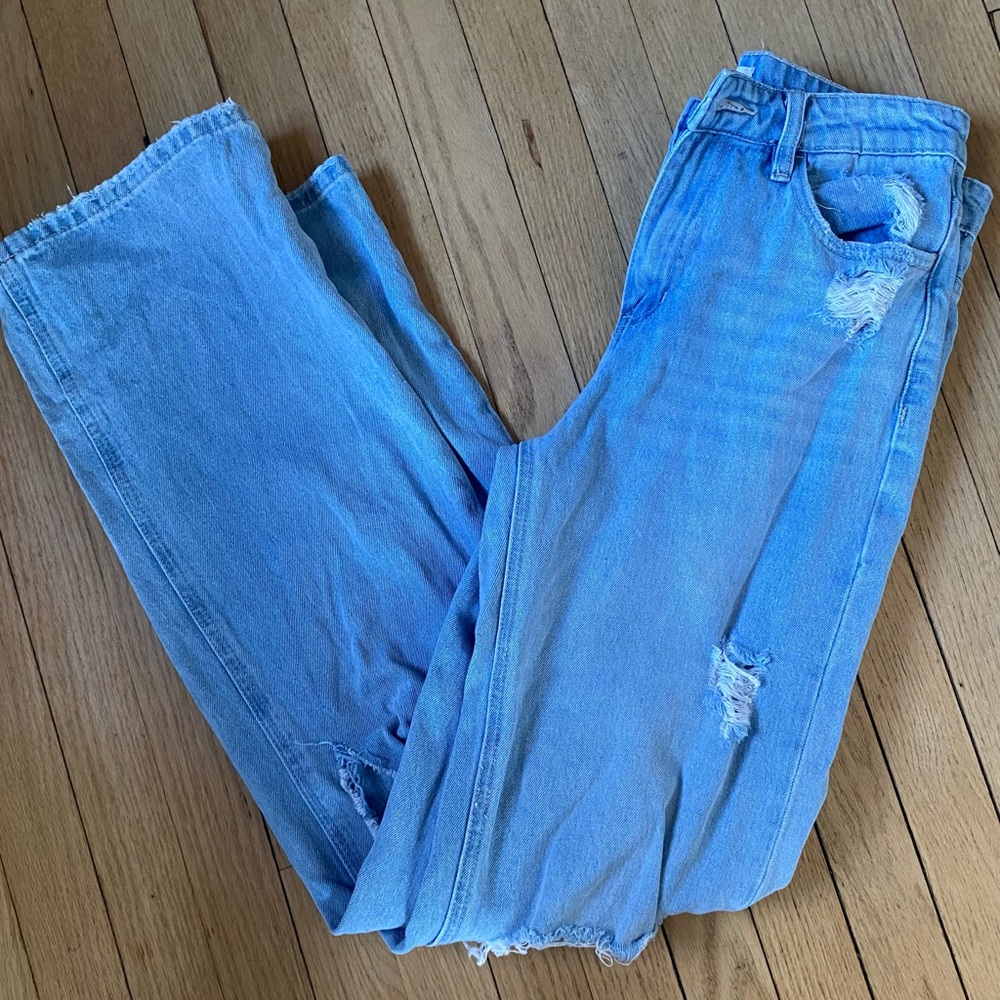 Altar'd State Jeans Women’s 27 Distressed Blue Cotton 34” Casual Juniors - Picture 7 of 11